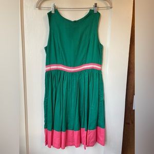 Boden Sleeveless Dress Girls 11-12yr Green and Pink